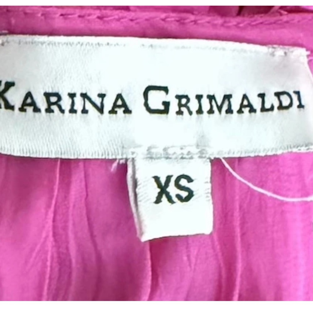 Karina Grimaldi Sabrina Vibrant Pink Sleeveless Silk Dress XS - Picture 9 of 14